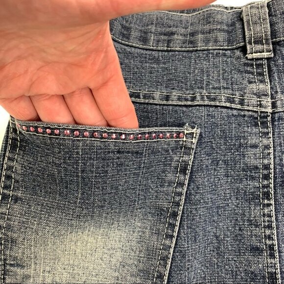 REGINA Vintage Y2K Denim Skirt with Rhinestones size  38 - Picture 9 of 11